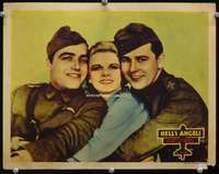 4f648 HELL'S ANGELS LC '30 close 3-shot portrait of Jean Harlow cheek-to-cheek with Lyon & Hall!