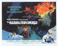 4f144 ISLAND AT THE TOP OF THE WORLD title lobby card '74 Disney's adventure beyond imagination!