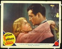 4f707 JOHNNY EAGER LC '42 super close up of Lana Turner telling Robert Taylor she'll wait for him!