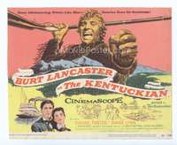4f149 KENTUCKIAN title card '55 art of star & director Burt Lancaster laughing with rifle raised!