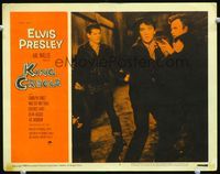 4f720 KING CREOLE LC #1 '58 c/u of troubled tough Elvis Presley fighting in alley with Vic Morrow!