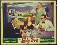 4f724 LADY EVE LC '41 Preston Sturges, classic scene of Stanwyck & Coburn fleecing Henry Fonda!