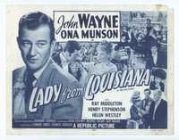 4f157 LADY FROM LOUISIANA TC R53 great close up of John Wayne in suit & tie and also in tuxedo!