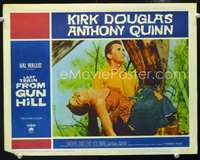 4f735 LAST TRAIN FROM GUN HILL lobby card #5 '59 Kirk Douglas carries sexy unconscious Ziva Rodann!