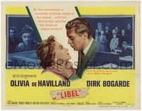 4f168 LIBEL title card '59 Olivia de Havilland & Dirk Bogarde in mistaken identity court trial!