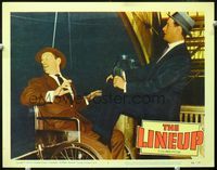 4f746 LINEUP lobby card #7 '58 Don Siegel, Eli Wallach near climax of movie with man in wheelchair!