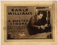 4f192 MASTER STROKE title card '20 Earle Williams steals money from safe, Wall Street border art!