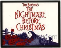 4f204 NIGHTMARE BEFORE CHRISTMAS title card '93 Tim Burton, Disney, great horror cartoon image!