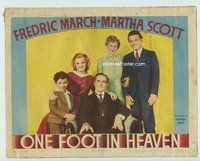 4f807 ONE FOOT IN HEAVEN LC '41 great posed portrait of Fredric March, Martha Scott & family!