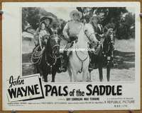 4f814 PALS OF THE SADDLE LC R53 John Wayne rides with Max Terhune & his ventriloquist dummy Elmer!