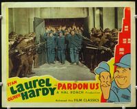 4f815 PARDON US LC R45 convicts Stan Laurel & Oliver Hardy are caught by soldiers with bayonets!