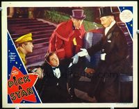 4f822 PICK A STAR lobby card '37 Jack Haley in tuxedo is helped from ground by man in tux & top hat!