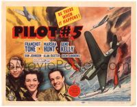 4f220 PILOT #5 TC '42 pretty Marsha Hunt between aviators Gene Kelly & Franchot Tone, cool art!