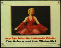 4f829 PRINCE & THE SHOWGIRL LC #8 '57 classic c/u of sexiest Marilyn Monroe kneeling in red dress!