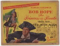 4f221 PRINCESS & THE PIRATE title card '44 great close up of Bob Hope with gun & sexy Virginia Mayo!