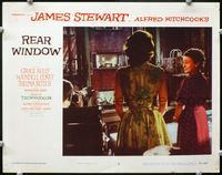 4f838 REAR WINDOW LC #2 R60 Alfred Hitchcock, Jimmy Stewart, Grace Kelly & Ritter look in window!