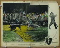 4f862 ROBIN HOOD movie lobby card '22 cool scene of two knights jousting on horseback with lances!