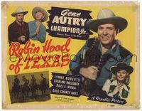4f238 ROBIN HOOD OF TEXAS TC '47 smiling Gene Autry with gun, Sterling Holloway, Lynne Roberts