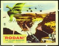 4f864 RODAN LC #4 '56 Sora no Daikaiju Radon, cool image of tanks shooting at The Flying Monster