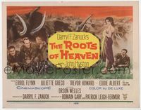 4f240 ROOTS OF HEAVEN title lobby card '58 John Huston, Errol Flynn & sexy Julie Greco in Africa!