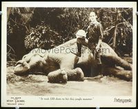 4f865 ROUGHEST AFRICA LC '23 big game hunter Stan Laurel over dead elephant he shot at 133 times!
