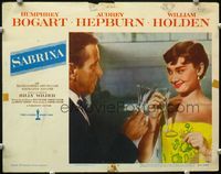 4f869 SABRINA LC #4 '54 Billy Wilder, Audrey Hepburn & Humphrey Bogart toast w/champagne glasses!