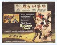4f247 SAVAGE SAM TC '63 Disney, art of boy & dog fighting Native American, Old Yeller sequel!