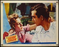 4f875 SAXON CHARM movie lobby card '48 great close up of Susan Hayward holding John Payne's neck!