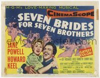 4f255 SEVEN BRIDES FOR SEVEN BROTHERS TC '54 art of Jane Powell & Howard Keel, classic MGM musical!