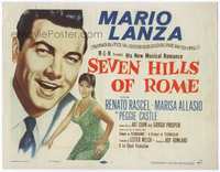 4f256 SEVEN HILLS OF ROME title card '58 Arrivederci Roma, Mario Lanza, gorgeous Marisa Allasio!