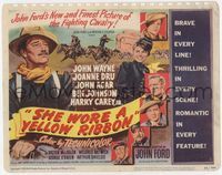 4f258 SHE WORE A YELLOW RIBBON title card '49 wonderful art of John Wayne & Joanne Dru, John Ford
