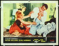 4f883 SHOT IN THE DARK LC #1 '64 Sellers bites Kato's leg as sexy Elke Sommer tries to stop him!