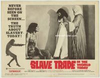 4f888 SLAVE TRADE lobby card #5 '65 sexy half-naked teen is forced to disrobe as she is being sold!