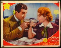 4f889 SMALL TOWN GIRL LC '36 pretty Janet Gaynor & handsome Robert Taylor toast with martinis!