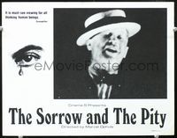 4f896 SORROW & THE PITY LC '71 Marcel Ophuls classic WWI documentary, c/u of Maurice Chevalier!!