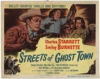4f283 STREETS OF GHOST TOWN TC '50 art of Charles Starrett as The Durango Kid & Smiley Burnett!