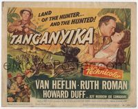4f297 TANGANYIKA title card '54 Van Heflin, sexy Ruth Roman, hunting jungle animals in Africa!
