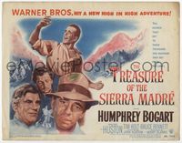 4f329 TREASURE OF THE SIERRA MADRE TC '48 cool art of Humphrey Bogart, Tim Holt & Walter Huston!