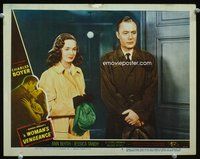 4f992 WOMAN'S VENGEANCE LC #7 '47 2-shot of Charles Boyer & Ann Blyth standing with hands in hand!