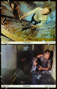 4g605 POSEIDON ADVENTURE 2 color 11x14 movie stills '72 Gene Hackman escaping upside-down ship!