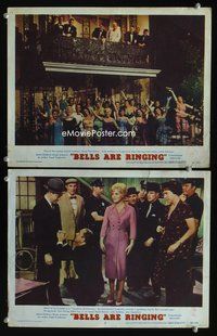 4g065 BELLS ARE RINGING 2 movie lobby cards '60 pretty Judy Holliday, Dean Martin on balcony!