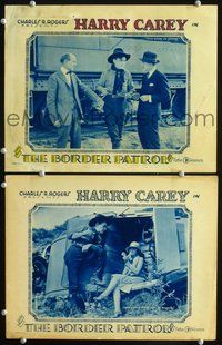 4g091 BORDER PATROL 2 movie lobby cards '28 cool images of cowboy Harry Carey, Kathleen Collins!