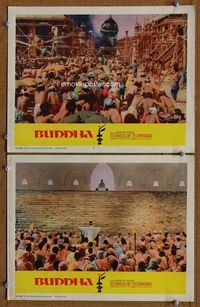 4g106 BUDDHA 2 movie lobby cards '63 The story of the man who changed the lives of half the world!