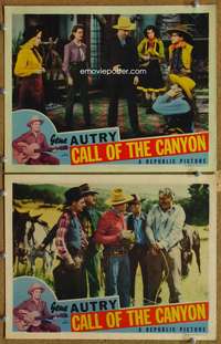 4g113 CALL OF THE CANYON 2 movie lobby cards '42 Gene Autry is Public Cowboy No. 1!