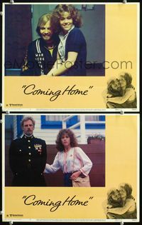 4g142 COMING HOME 2 lobby cards '78 Jane Fonda, Jon Voight, Hal Ashby directed, Vietnam veterans!