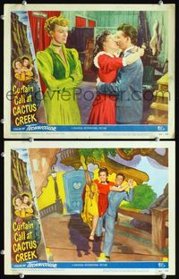 4g162 CURTAIN CALL AT CACTUS CREEK 2 movie lobby cards '50 Donald O'Connor, Gale Storm!