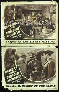 4g168 DANGERS OF THE CANADIAN MOUNTED 2 LCs '48 The Secret Meeting, wild image of bad guy w/bomb!