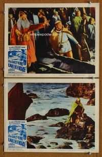 4g172 DAY THE EARTH FROZE 2 movie lobby cards '59 the most CHILLING terror ever experienced!