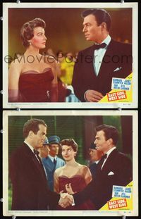 4g205 EAST SIDE WEST SIDE 2 movie lobby cards '50 sexy Ava Gardner, James Mason!