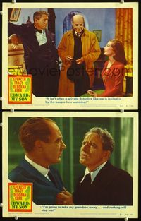 4g208 EDWARD MY SON 2 movie lobby cards '49 Spencer Tracy, pretty Deborah Kerr!